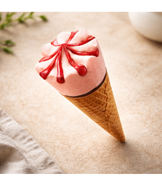 16 Cônes fraise avec coulis