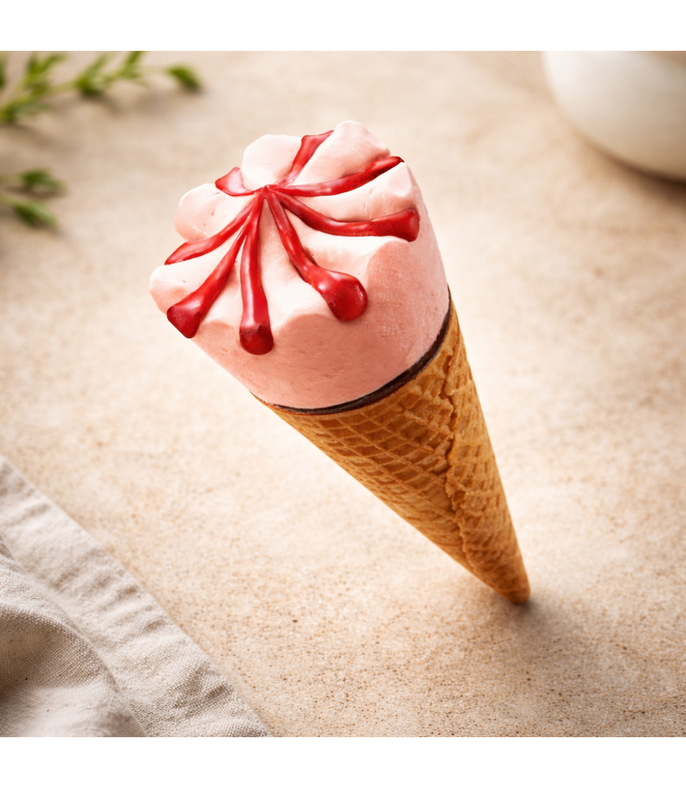 16 Cônes fraise avec coulis