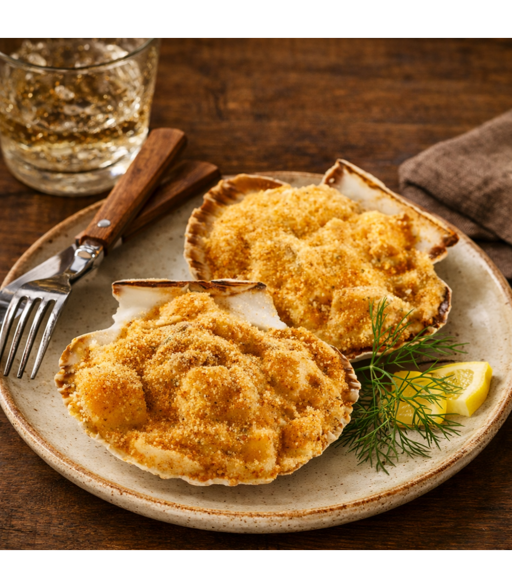 6 Coquilles Saint-Jacques à la bretonne