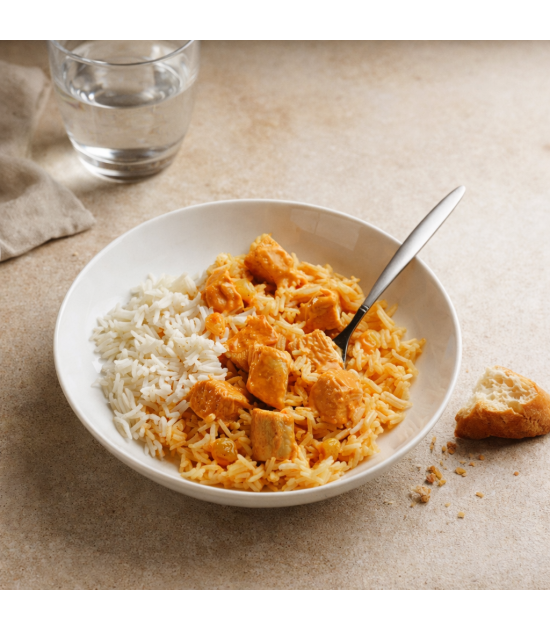 Poulet au curry et riz