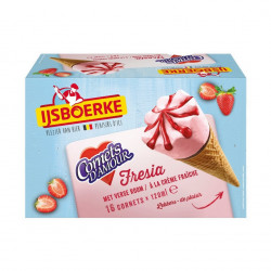 16 Cônes fraise avec coulis