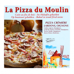 Pizza crémière oignons lardons