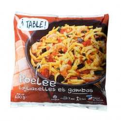 Poêlée tagliatelles et gambas