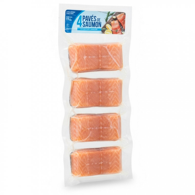 Pavés de saumon avec peau