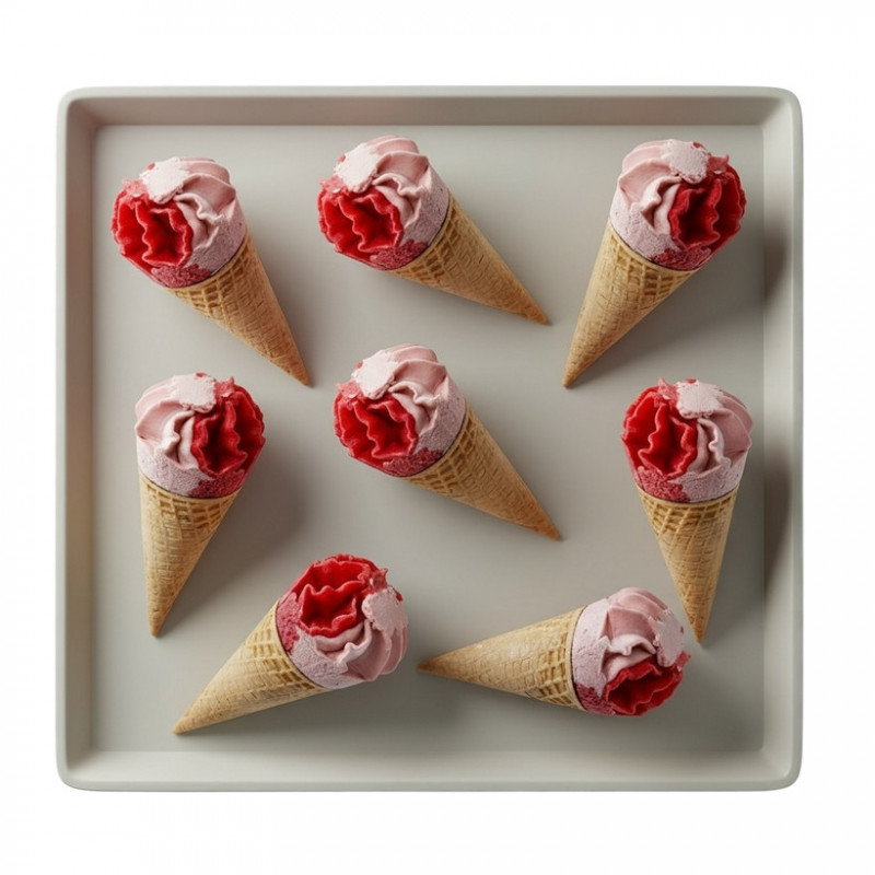 8 Cônes framboise artisanaux